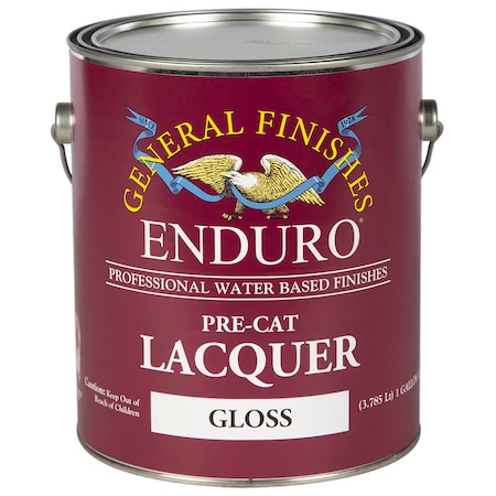 General Finishes 1 Gal Clear Enduro Pre-Cat Lacquer Water-Based Topcoat, Gloss GPCG